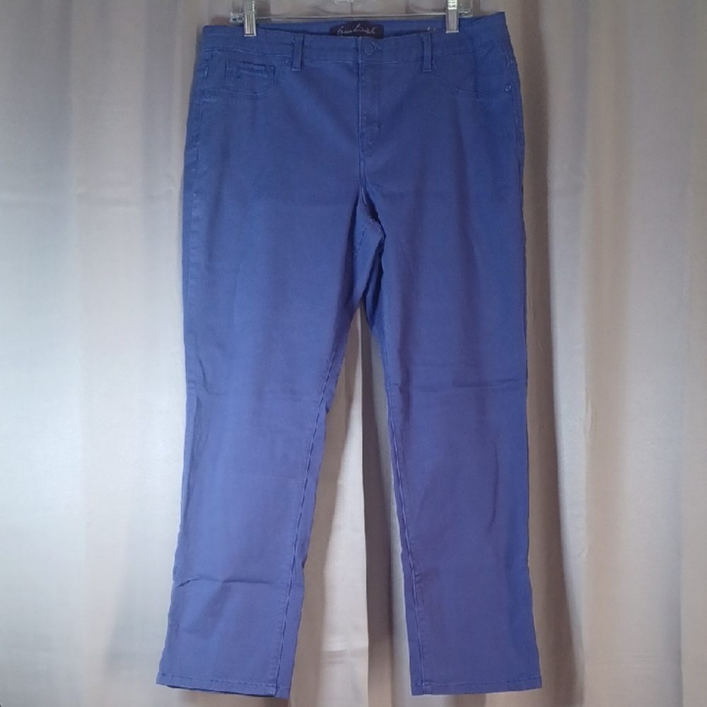 gloria vanderbilt purple sadie slim high rise jeans - women's size 16